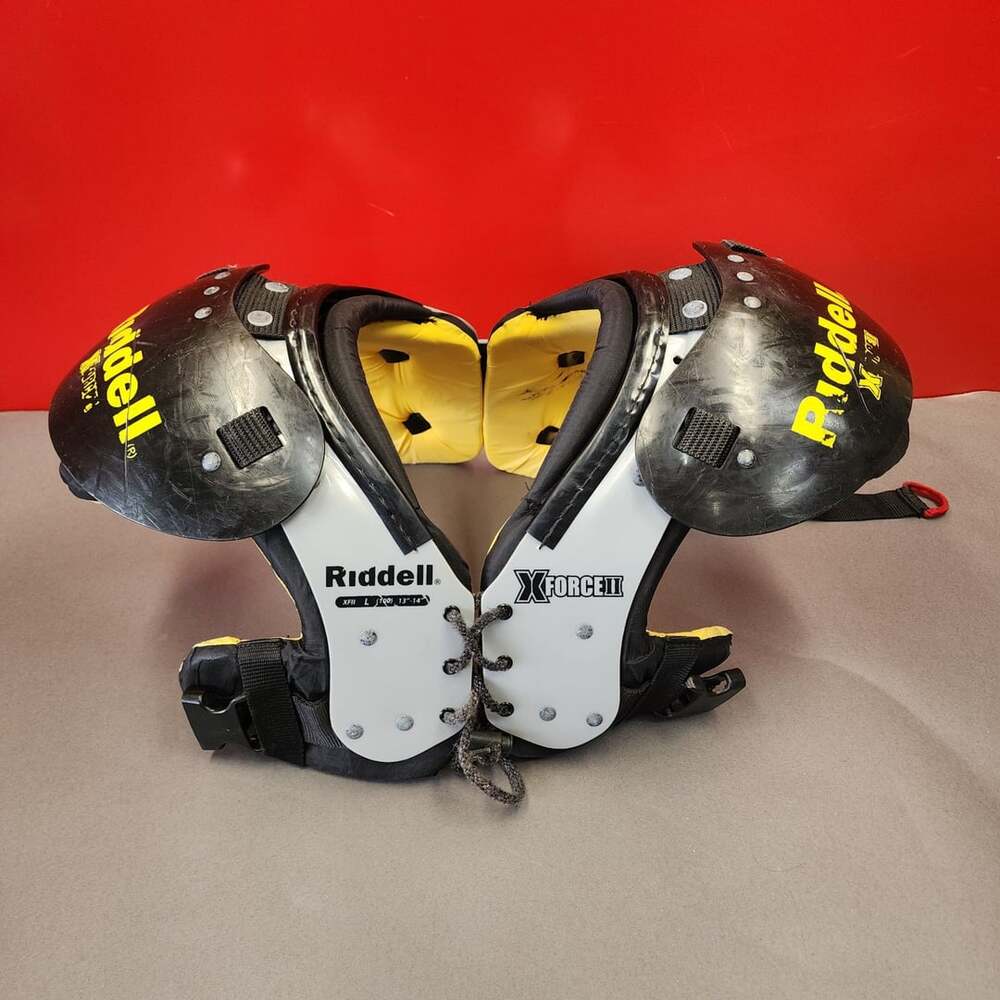 Riddell X Force II Football Shoulder Pads Size L 13"-14" Black Yellow